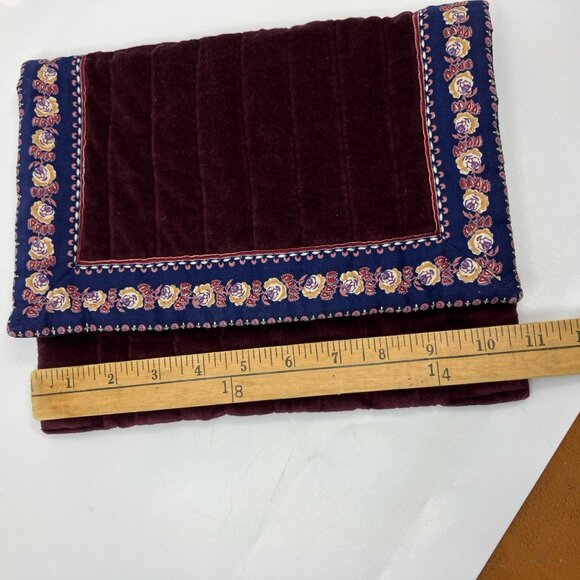 Vintage Suttles & Seawinds  Velvet Clutch Womens Handmade Quilt Envelope Handbag - Picture 9 of 10